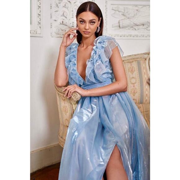 Alamour the Label Aurora Gown in Dusty Blue Size Medium - Picture 3 of 16